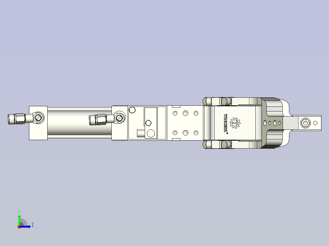 一体式夹紧器标准单元3D模型左视图