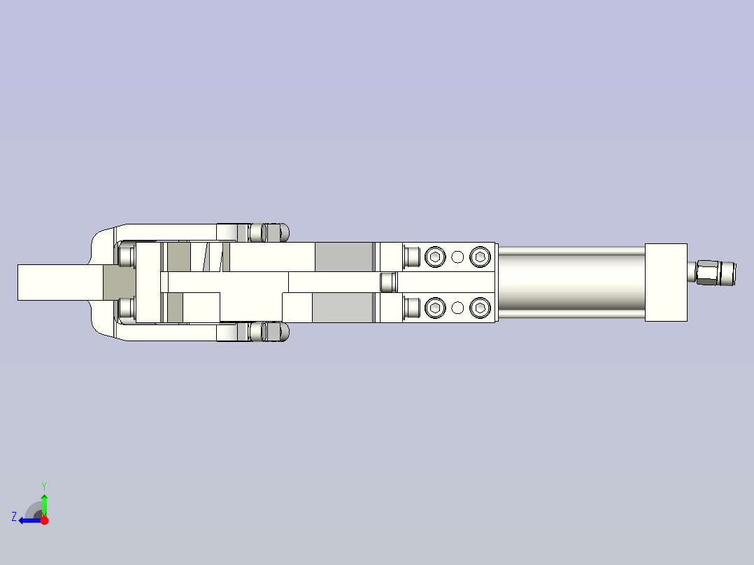 一体式夹紧器标准单元3D模型右视图