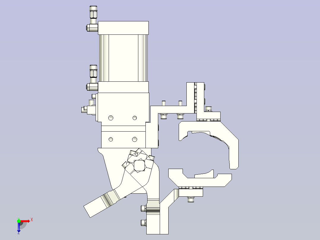一体式夹紧器标准单元3D模型俯视图