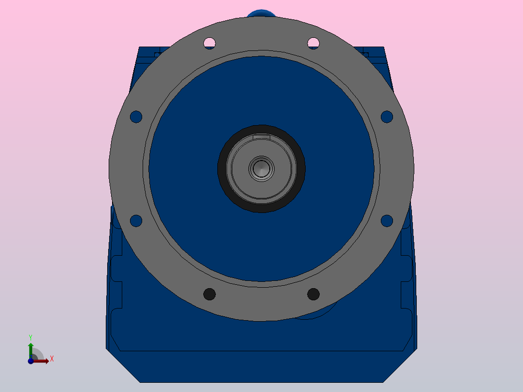 RF137R77法兰轴伸式组合型斜齿轮减速机RF137R77-Y4-4P-112M-M1-0°-Φ450前视图