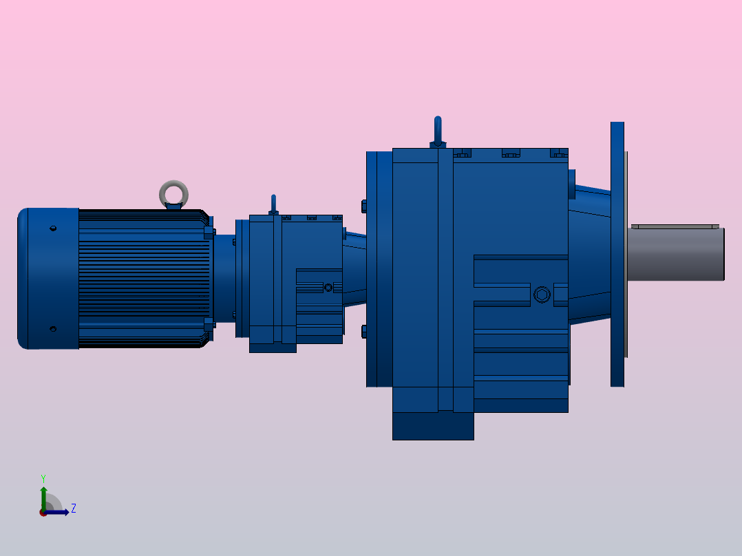 RF137R77法兰轴伸式组合型斜齿轮减速机RF137R77-Y4-4P-112M-M1-0°-Φ450左视图