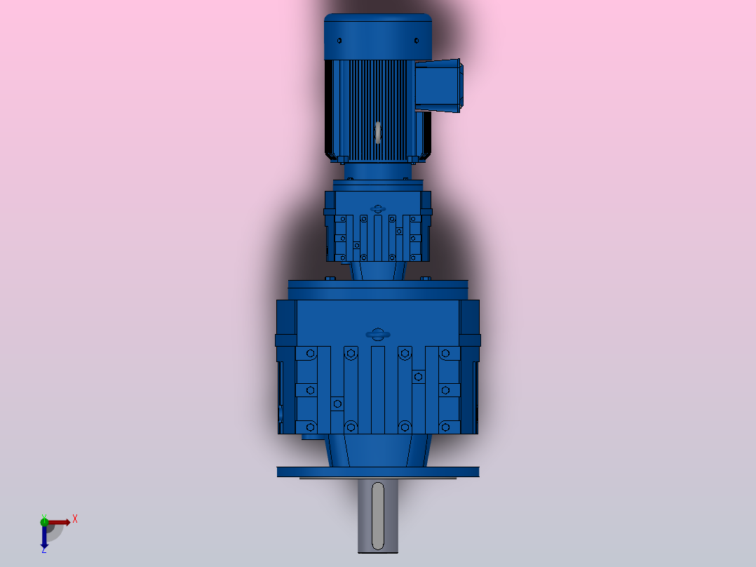 RF137R77法兰轴伸式组合型斜齿轮减速机RF137R77-Y4-4P-112M-M1-0°-Φ450俯视图