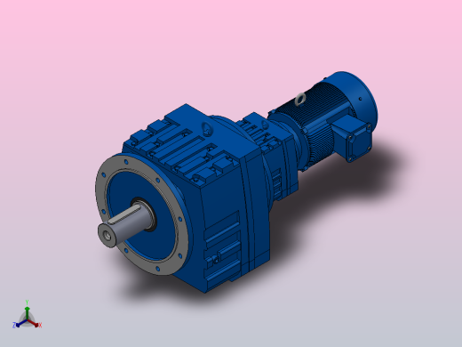 RF137R77法兰轴伸式组合型斜齿轮减速机RF137R77-Y4-4P-112M-M1-0°-Φ450正等轴测缩略图