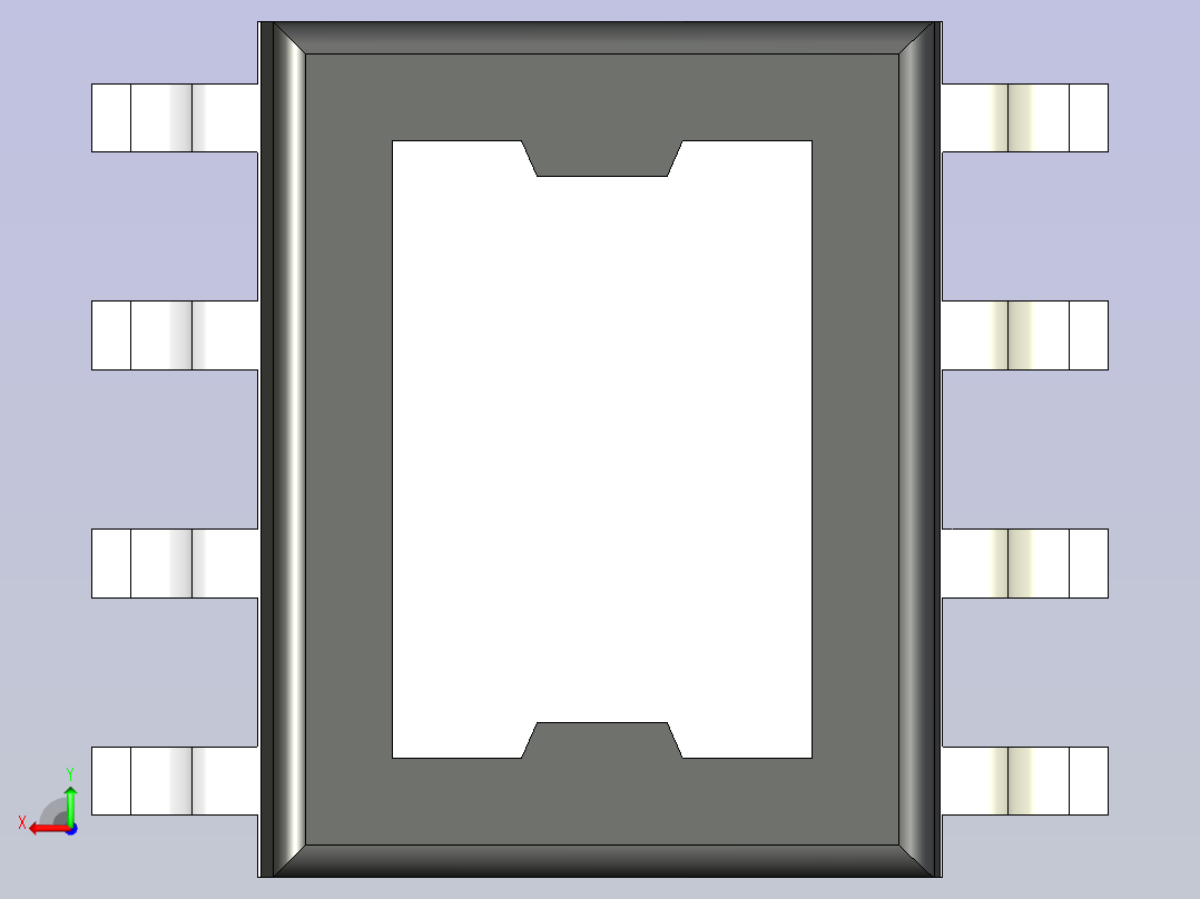 TPS259621 eFuse CAD 模型后视图
