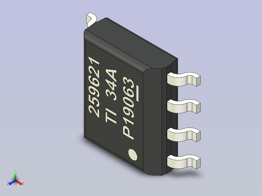 TPS259621 eFuse CAD 模型正等轴测图