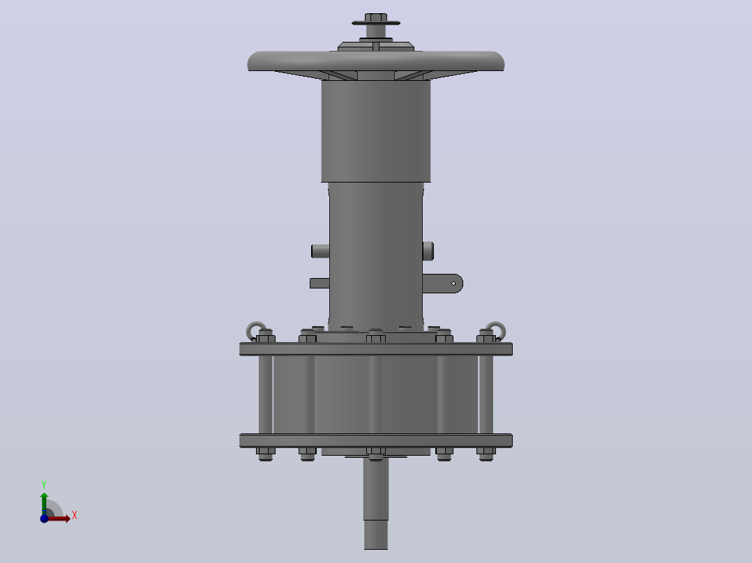 双作用执行机构-TM1简易顶装手轮机构[ZH300DA-1P]前视图