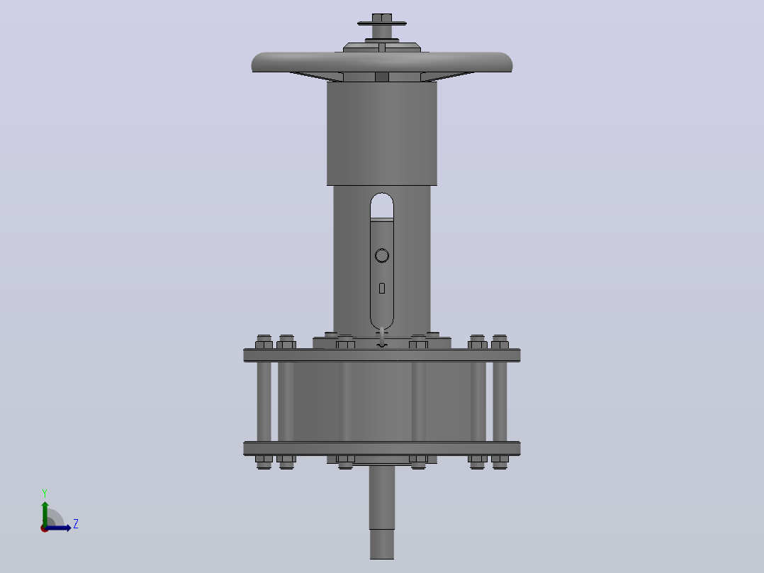 双作用执行机构-TM1简易顶装手轮机构[ZH300DA-1P]左视图