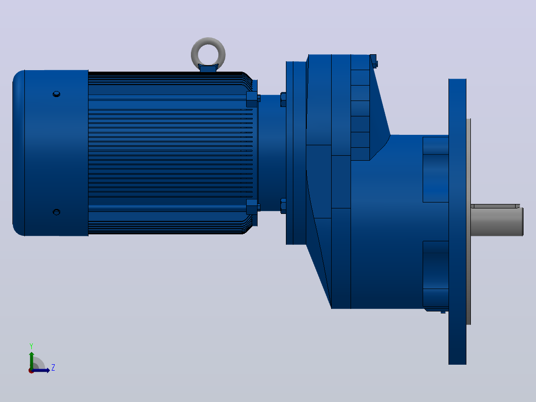 RXF67法兰轴伸式安装斜齿轮减速机RX67-Y0.25-4P-71-M1-0°-Φ250左视图