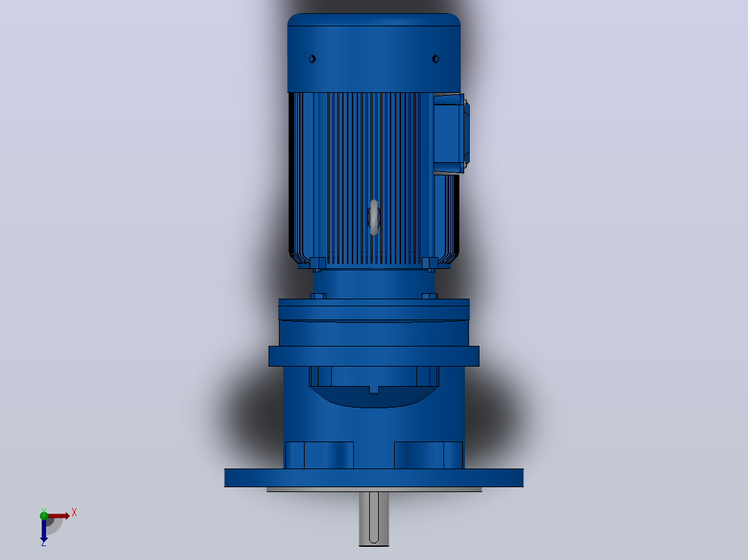RXF67法兰轴伸式安装斜齿轮减速机RX67-Y0.25-4P-71-M1-0°-Φ250俯视图