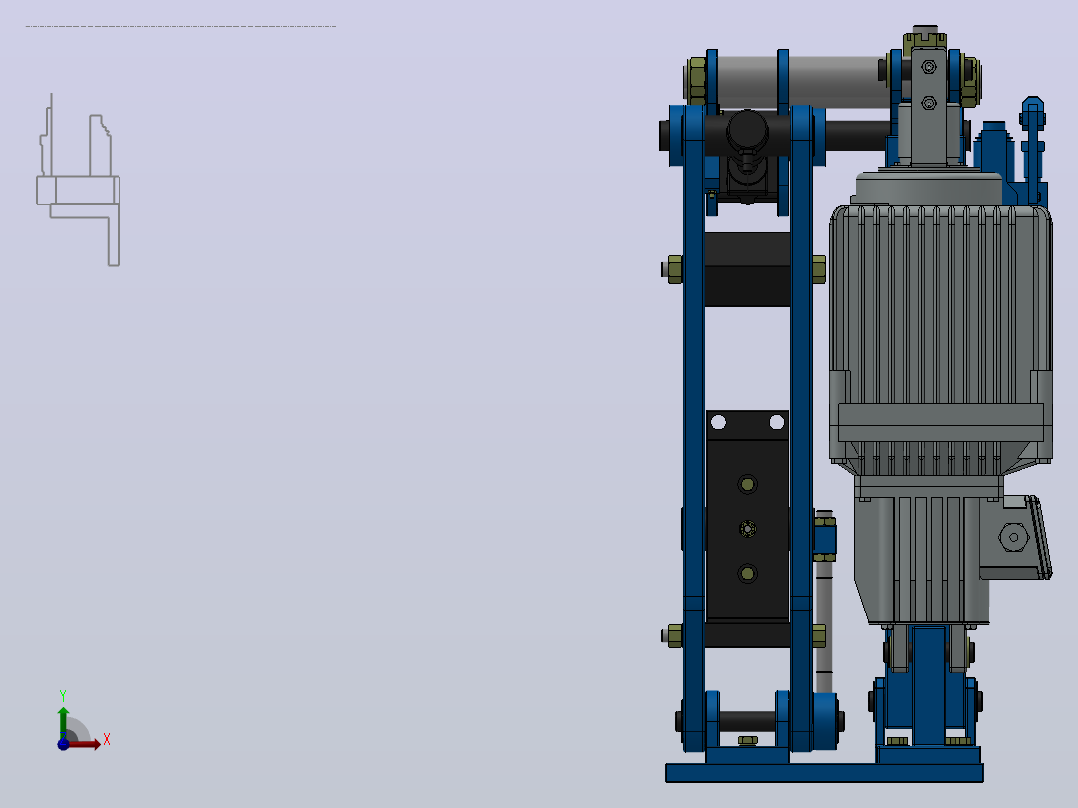 YP41系列电力液压盘式制动器YP41-4500-630×30-ⅡB-CL.RL.WL.HL前视图