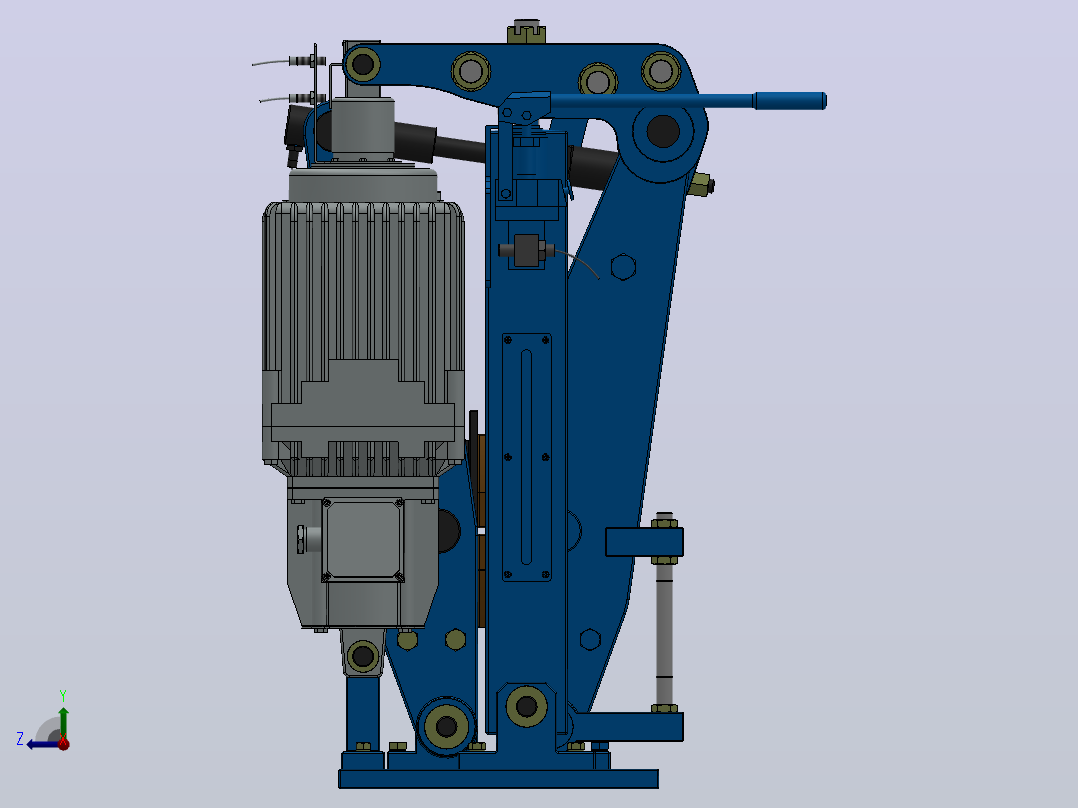 YP41系列电力液压盘式制动器YP41-4500-630×30-ⅡB-CL.RL.WL.HL右视图