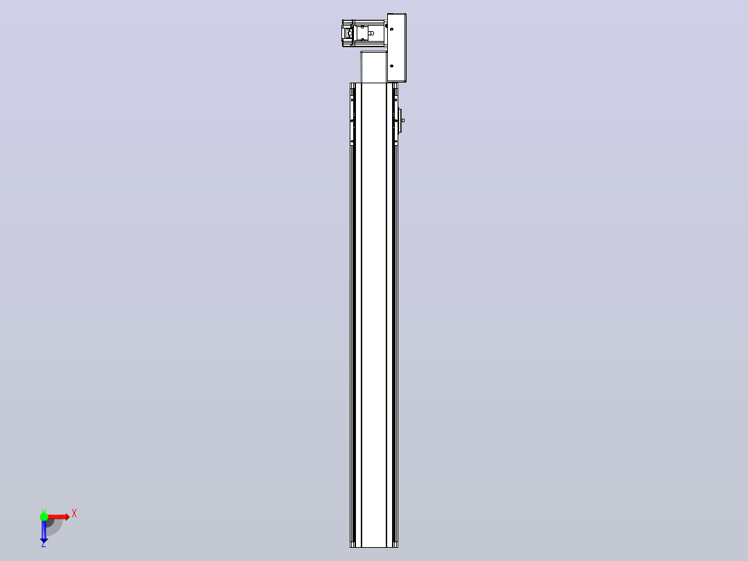 皮带直线轴半封闭可选导轨TPA-HNB-105D-90-L800-ML-Y-P20-N3俯视图
