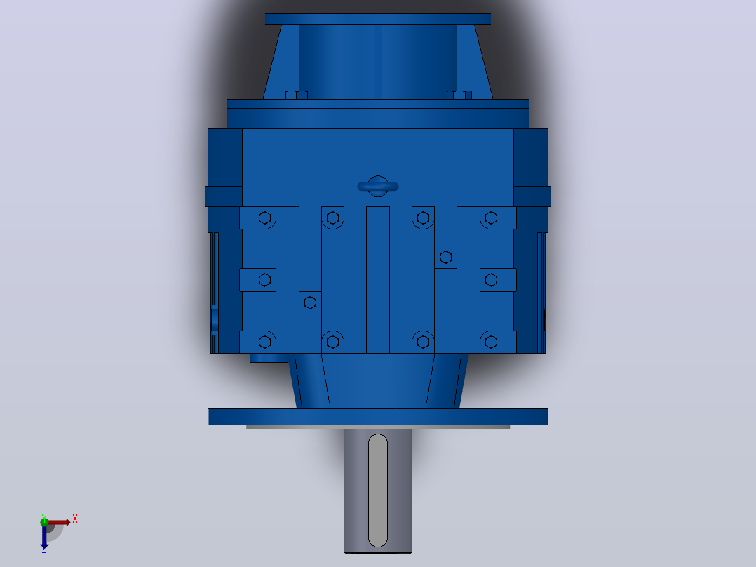 RF137ZP斜齿轮减速机RF137-7.59-M1-P132-Φ450俯视图