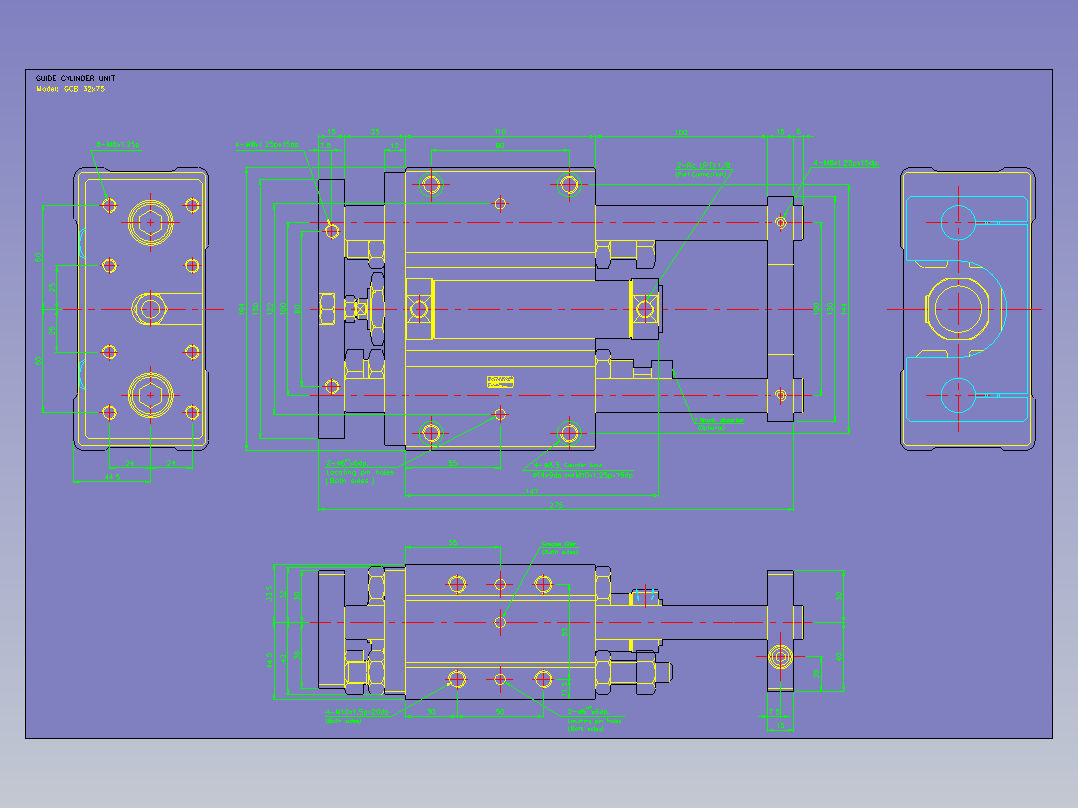 导杆气缸组合2D-GCB32x75