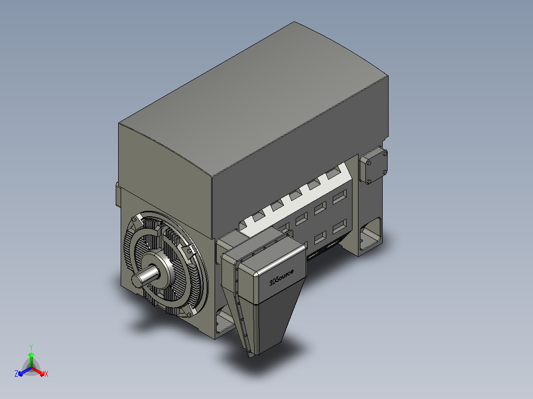 开启式冷却电机 1RA1 IM B3 6.6Kv 315_1RA1 310-2HJ10西门子电机正等轴测图