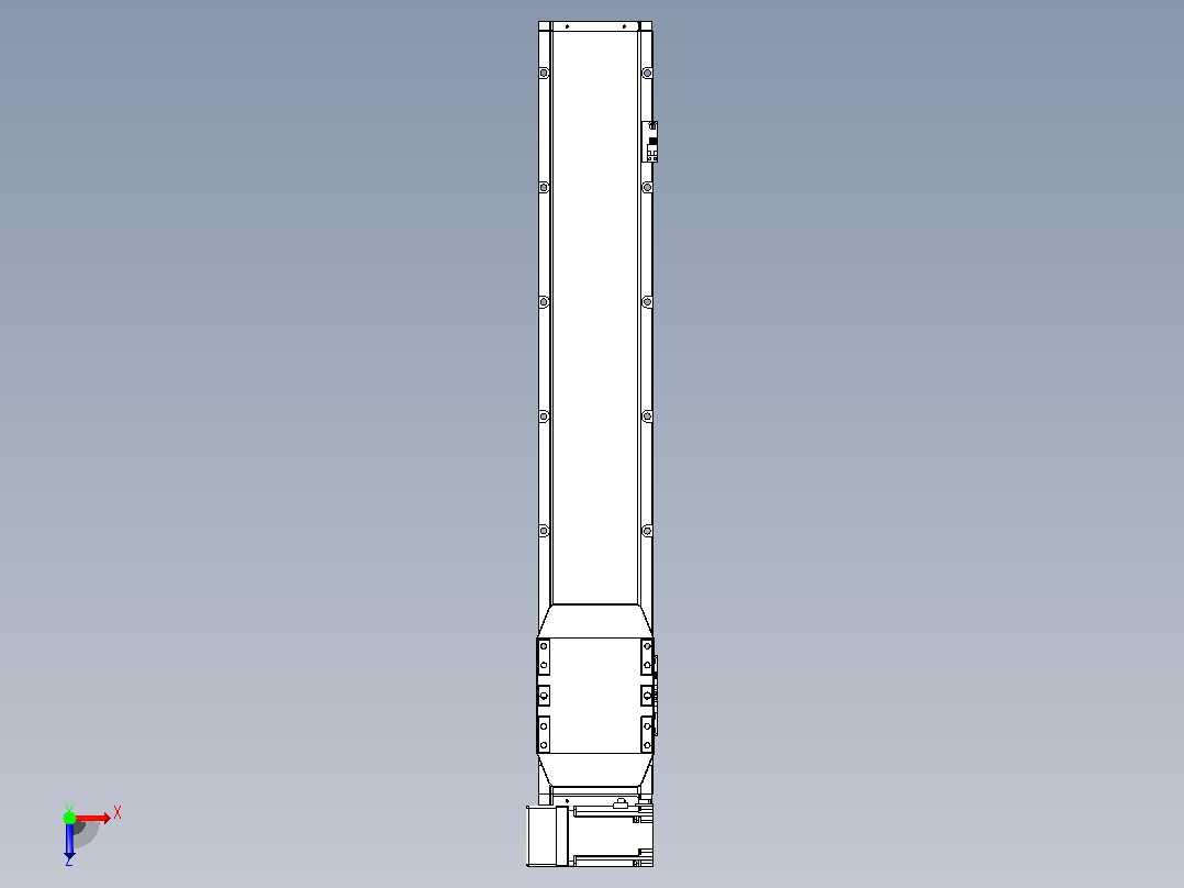 机器人皮带驱动直线轴TPA-GCB-150-P80-L700-LU-M75-N3俯视图