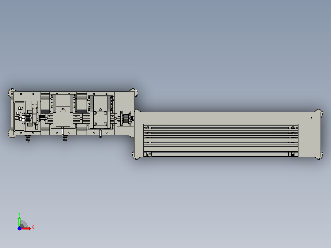 锁头加工设备3D模型前视图