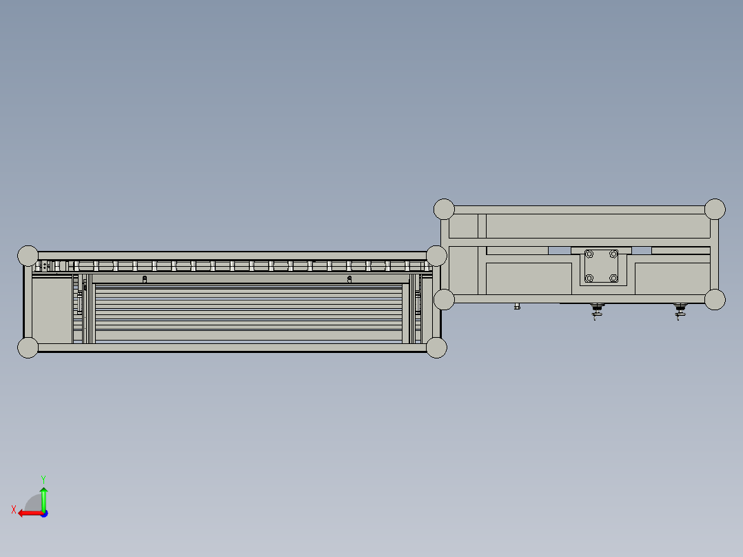 锁头加工设备3D模型后视图