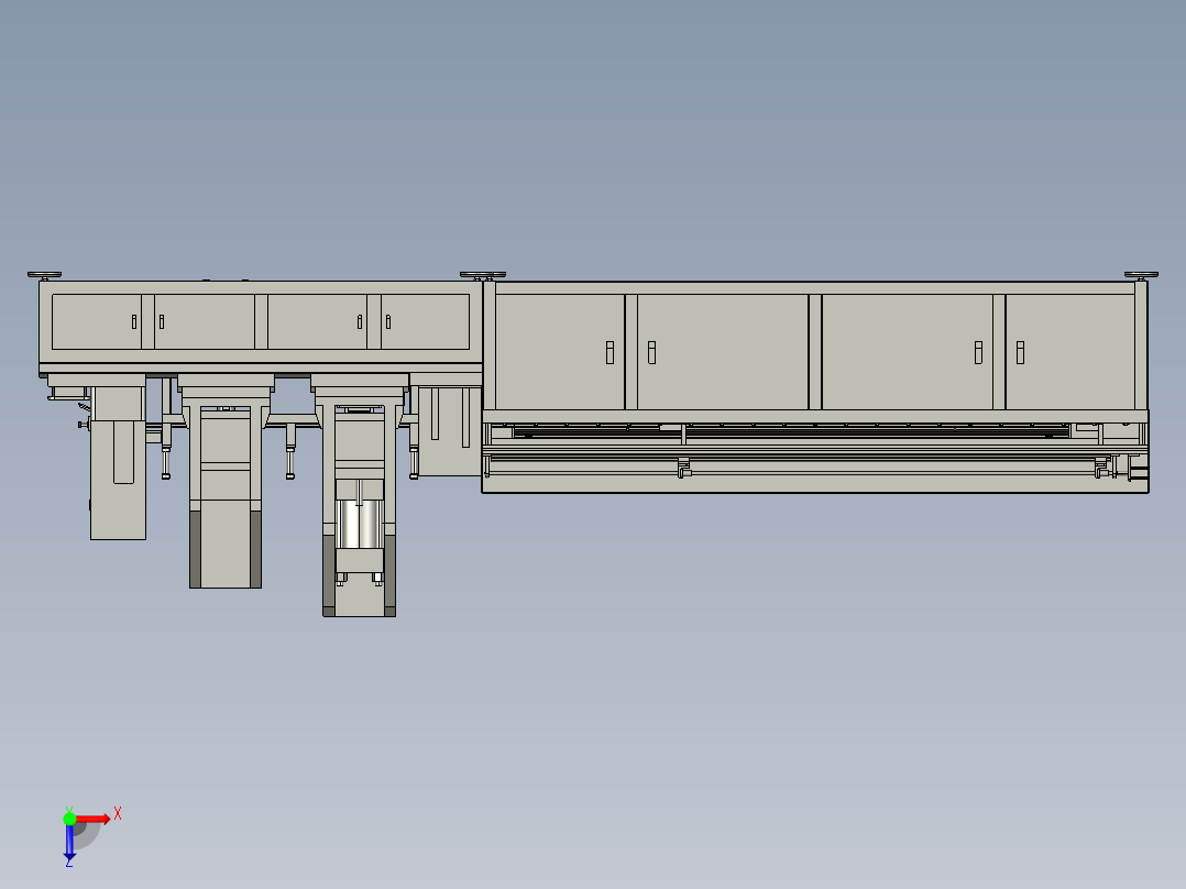 锁头加工设备3D模型俯视图