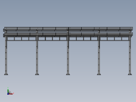 modular简易停车棚3D数模图纸 Solidworks设计 附x_t前视缩略图