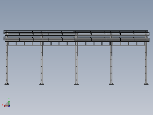 modular简易停车棚3D数模图纸 Solidworks设计 附x_t后视缩略图