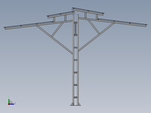 modular简易停车棚3D数模图纸 Solidworks设计 附x_t左视缩略图