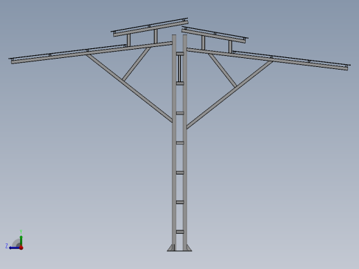 modular简易停车棚3D数模图纸 Solidworks设计 附x_t右视缩略图
