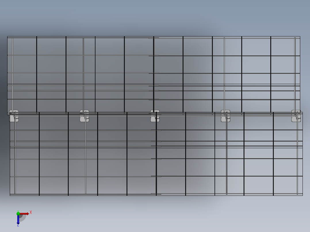 modular简易停车棚3D数模图纸 Solidworks设计 附x_t俯视图