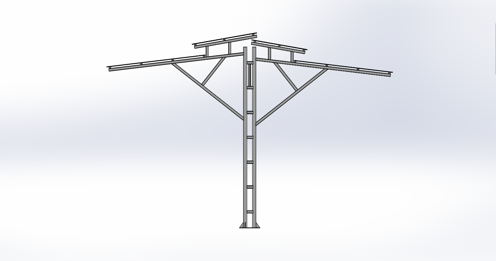 modular简易停车棚3D数模图纸 Solidworks设计 附x_t