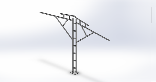 modular简易停车棚3D数模图纸 Solidworks设计 附x_t缩略图