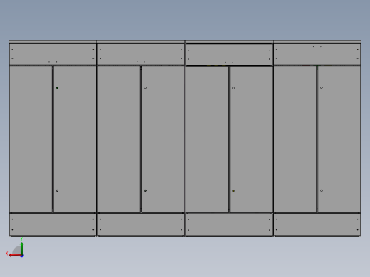 4台GCS并柜3D图纸 钣金机柜电气成套开关钣金柜配电柜3d模型后视缩略图