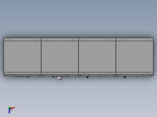 4台GCS并柜3D图纸 钣金机柜电气成套开关钣金柜配电柜3d模型俯视缩略图