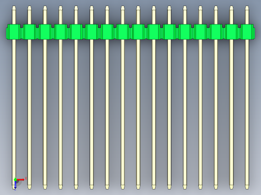 彩色公头100mil（2.54mm）系列-DS1021_green_3x16p_100mil_Type43_rev1.0俯视缩略图