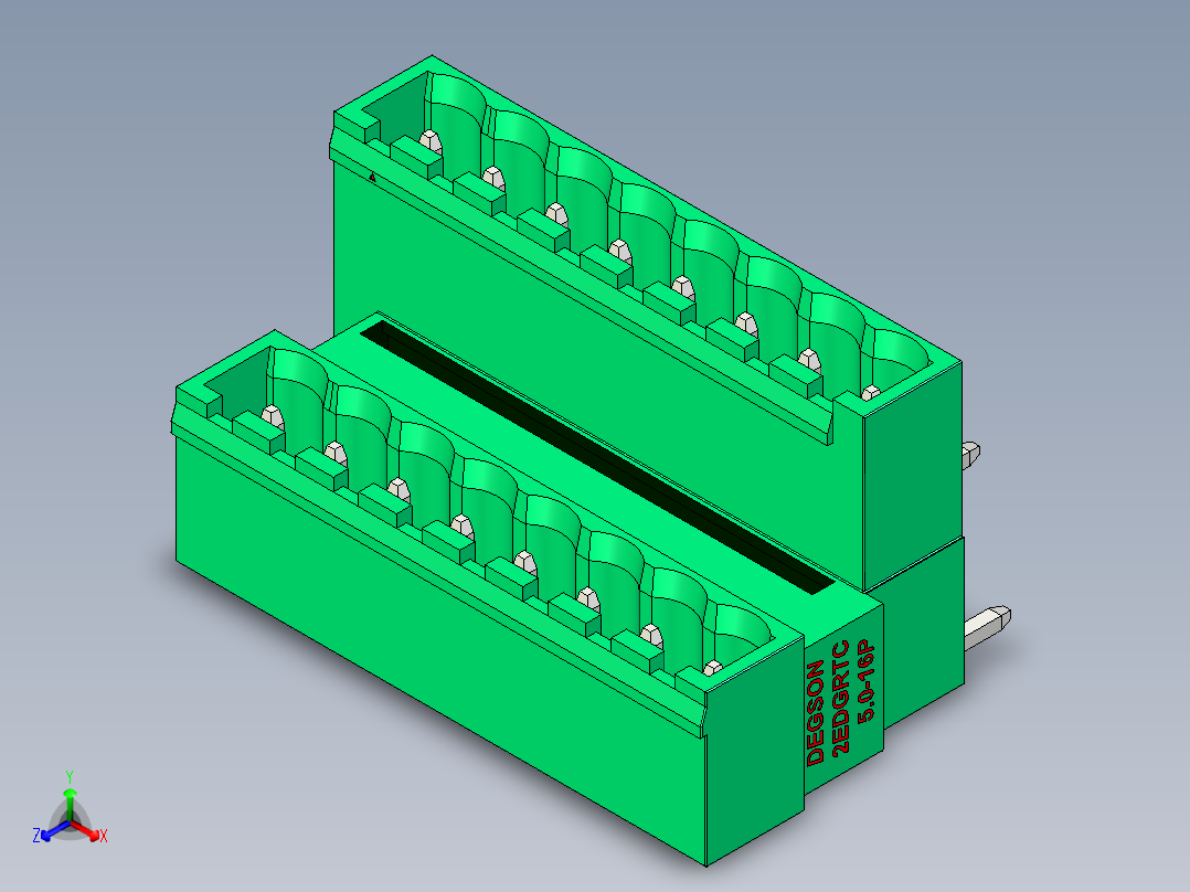 DEGSON 2EDG 系列 5.0mm 可插拔接线端子组-2EDGRTC-5.0-16P-14-00AH主视图