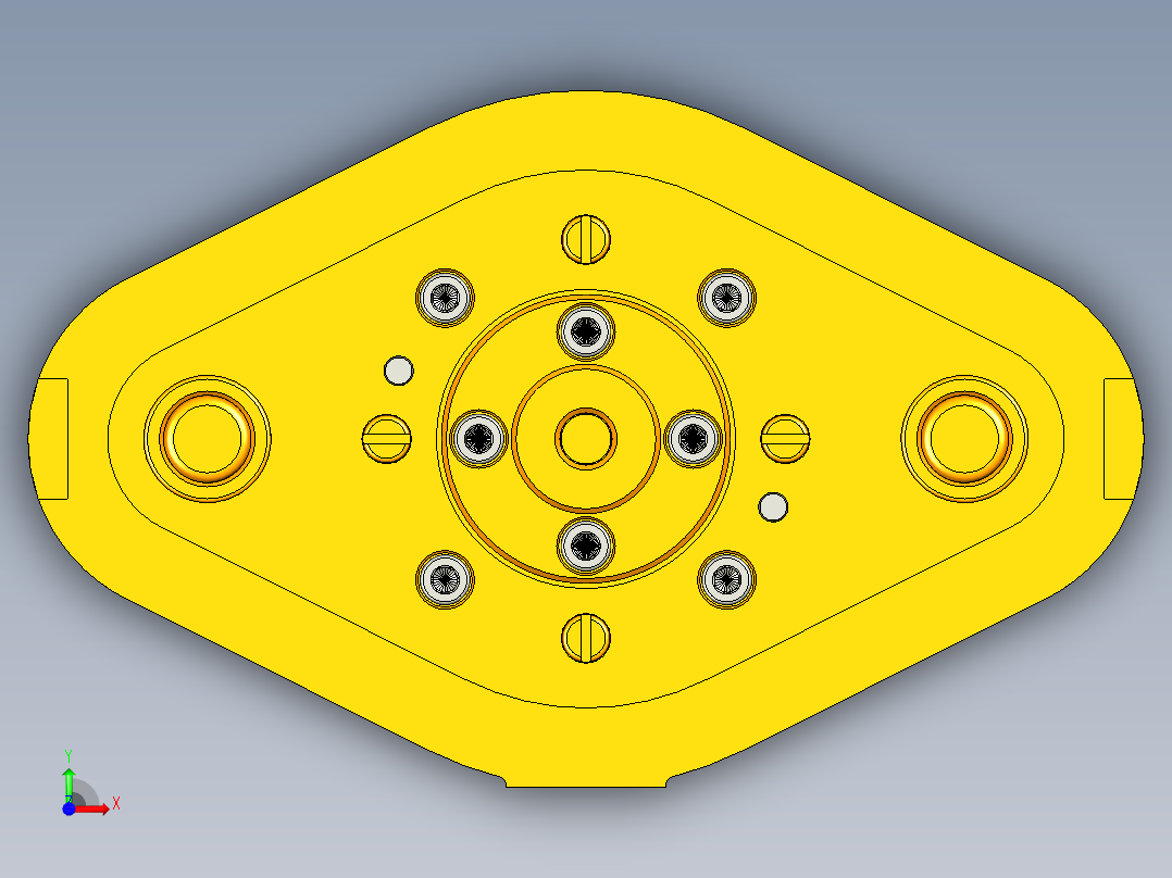 弹簧上座落料拉深模（CAD图+UG三维）前视图