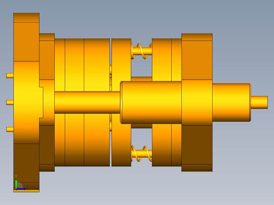 弹簧上座落料拉深模（CAD图+UG三维）左视图