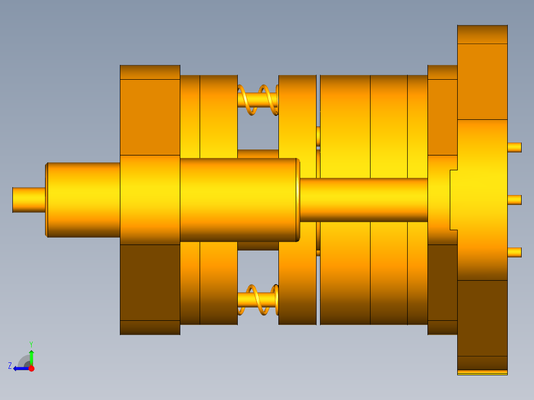 弹簧上座落料拉深模（CAD图+UG三维）右视图