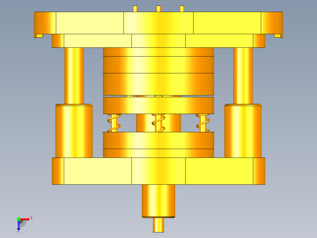 弹簧上座落料拉深模（CAD图+UG三维）俯视图