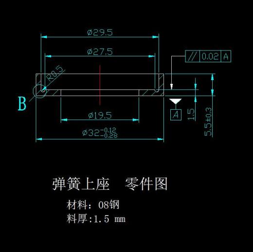 弹簧上座落料拉深模（CAD图+UG三维）缩略图