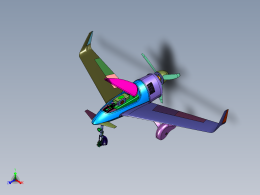 后引擎有翼无人机正等轴测缩略图