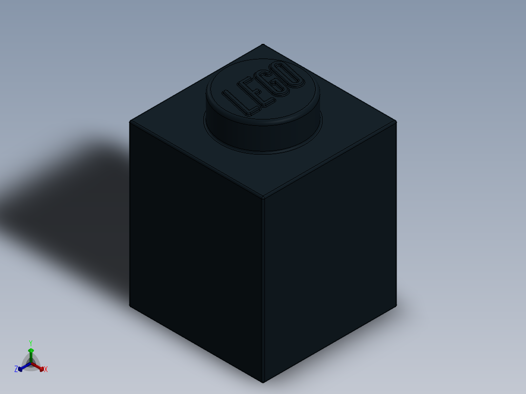 乐高套装 4421基本积木-300526 Black Brick 1 x 1.SLDPRT正等轴测图