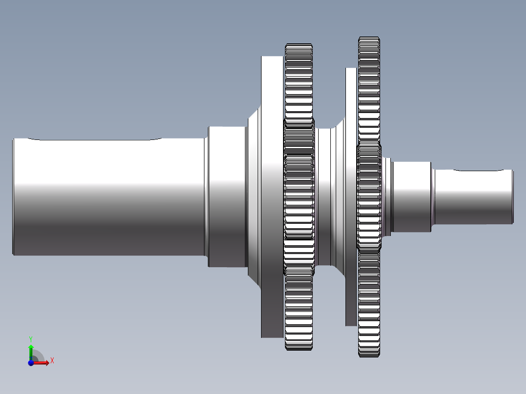 两级行星齿轮变速器齿轮传动模型前视图