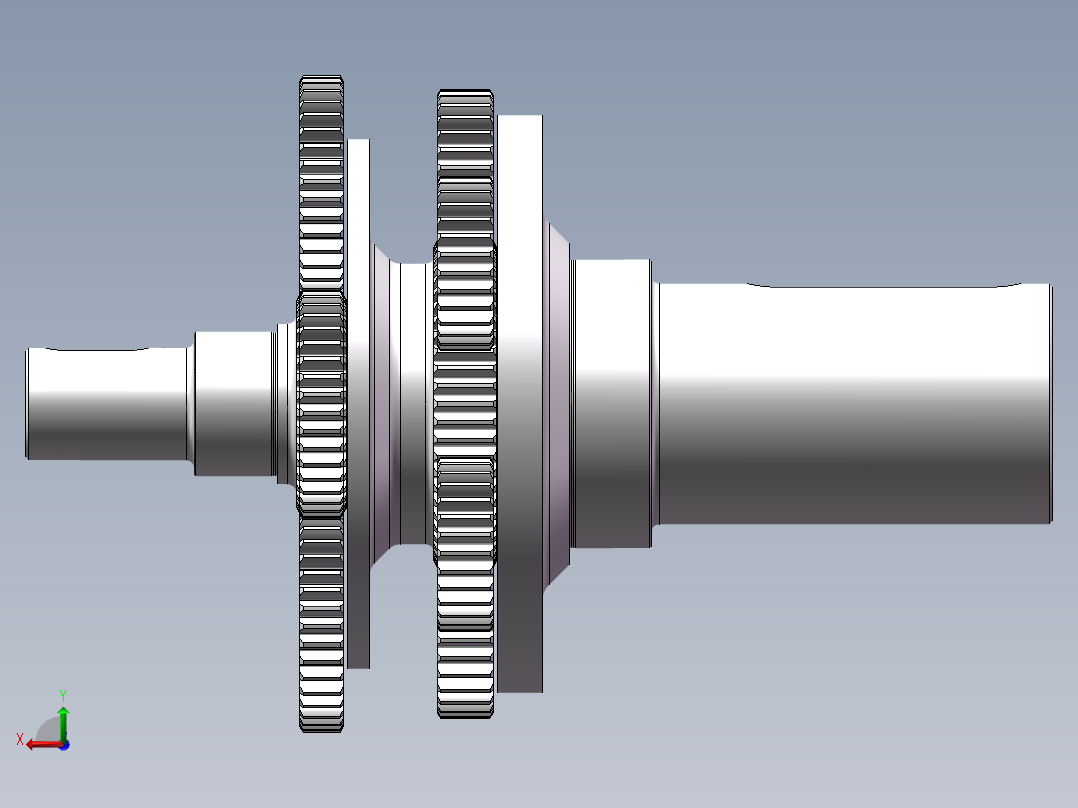 两级行星齿轮变速器齿轮传动模型后视图