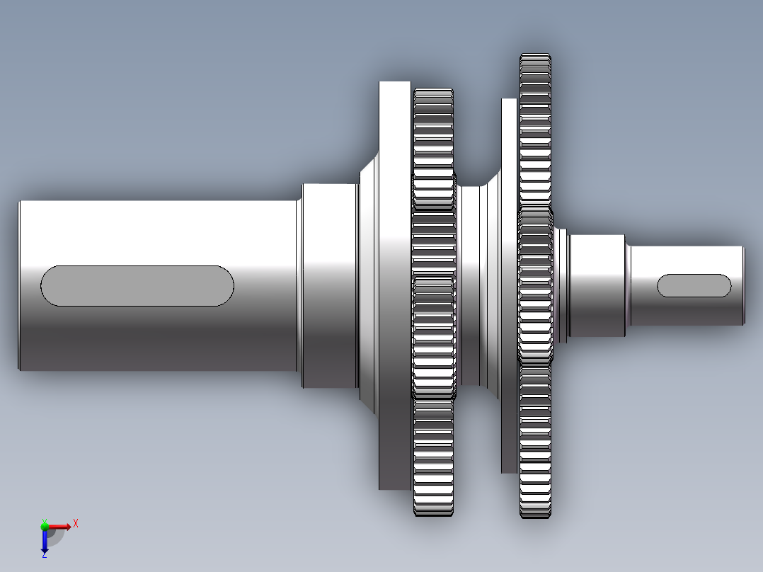 两级行星齿轮变速器齿轮传动模型俯视图