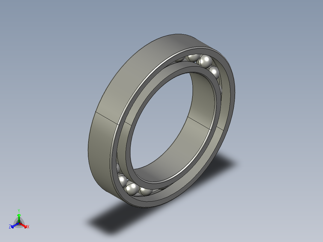深沟球轴承61805正等轴测图