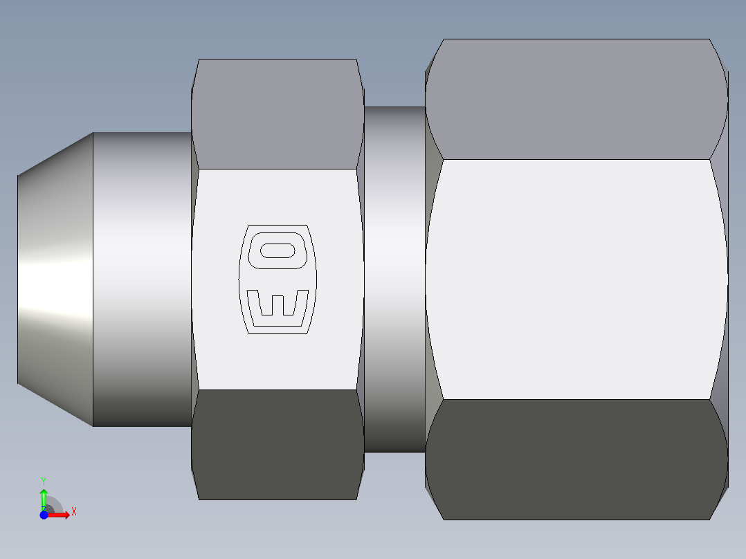 卡套式工业通用硬管接头EO_Weld_connector_AS12S71前视图