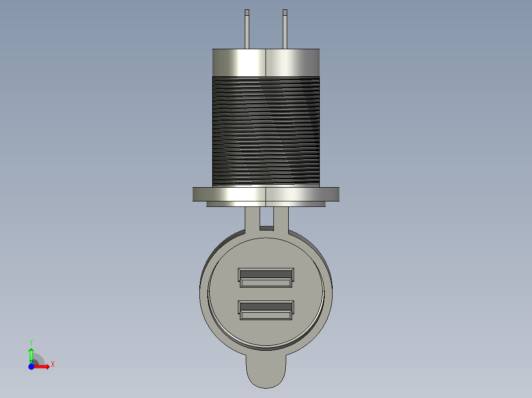 Usb连接双接口前视图