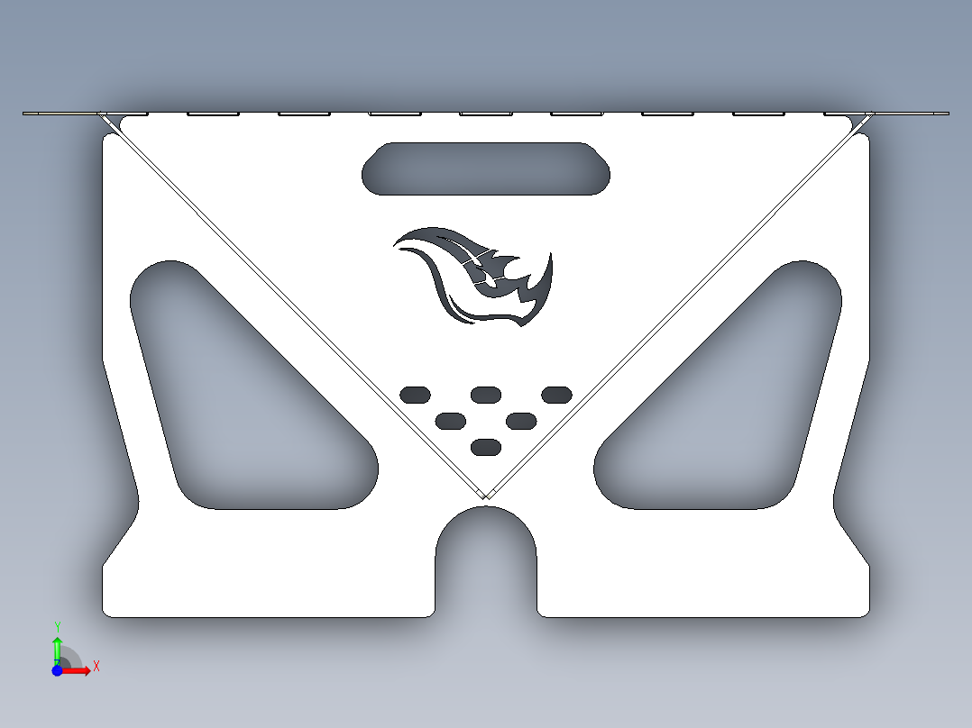 便携式钣金烧烤架前视图