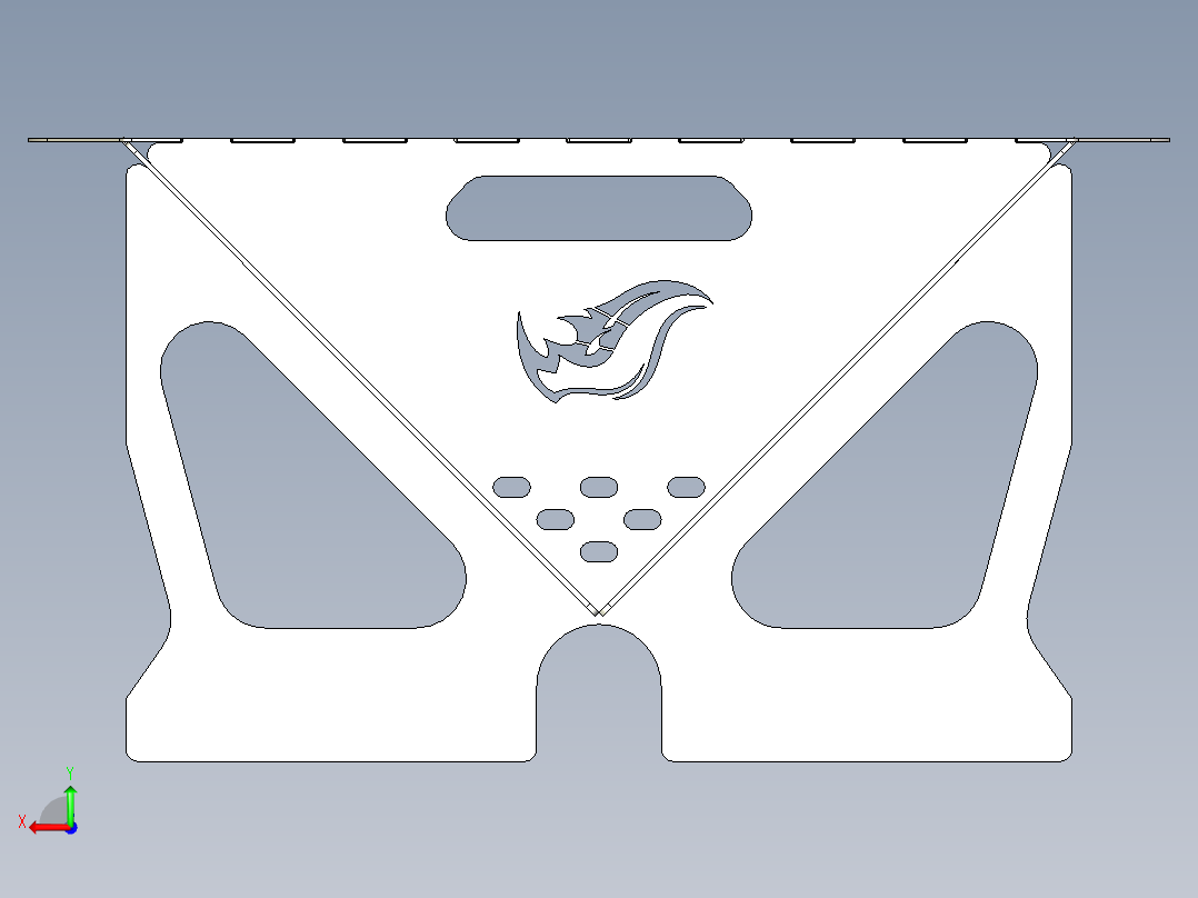 便携式钣金烧烤架后视图