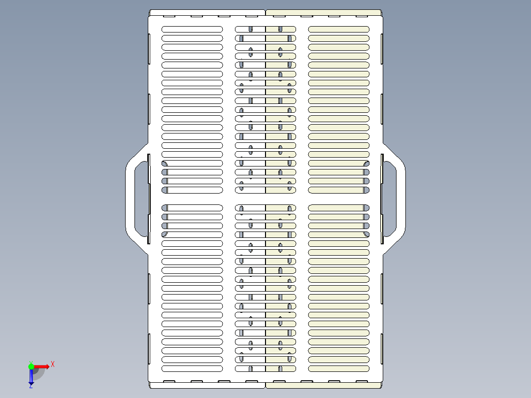 便携式钣金烧烤架俯视图